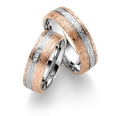 Linden Trauringe / Eheringe Bicolor Genf mit Diamant 0.0135 ct. - 1627/1628